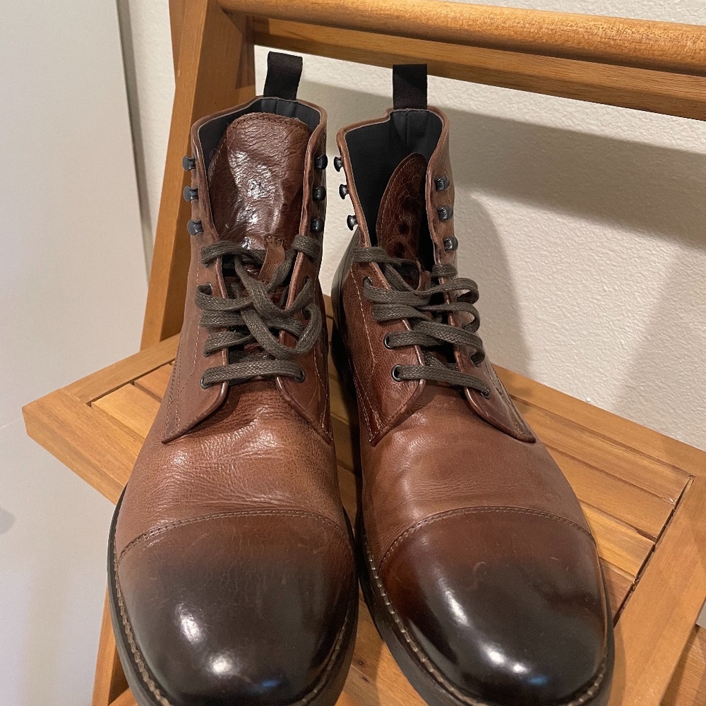 Brown leather men's boots